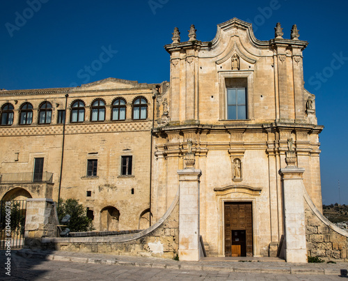 Convent of Saint Agostino church in historical centre of Matera, Basilicata, Southern Italy photo