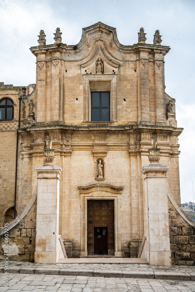 Convent of Saint Agostino church in historical centre of Matera, Basilicata, Southern Italy