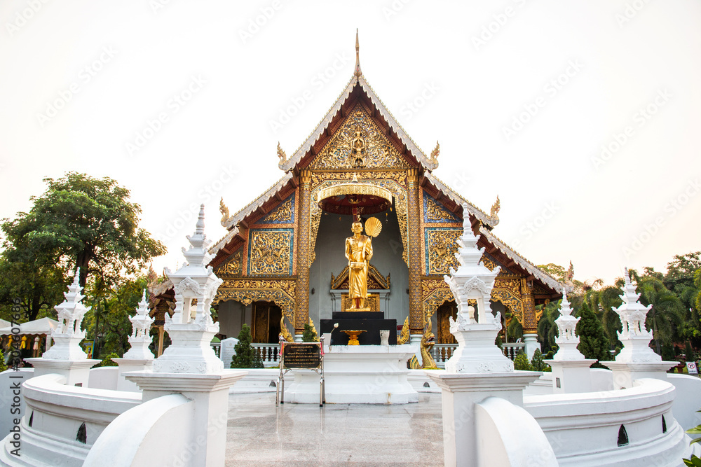 Naklejka premium Wat Phra Sing Temple located in Chiang Mai Province, Thailand