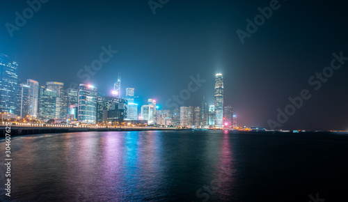 Hong Kong Island waterfront night view © YiuCheung
