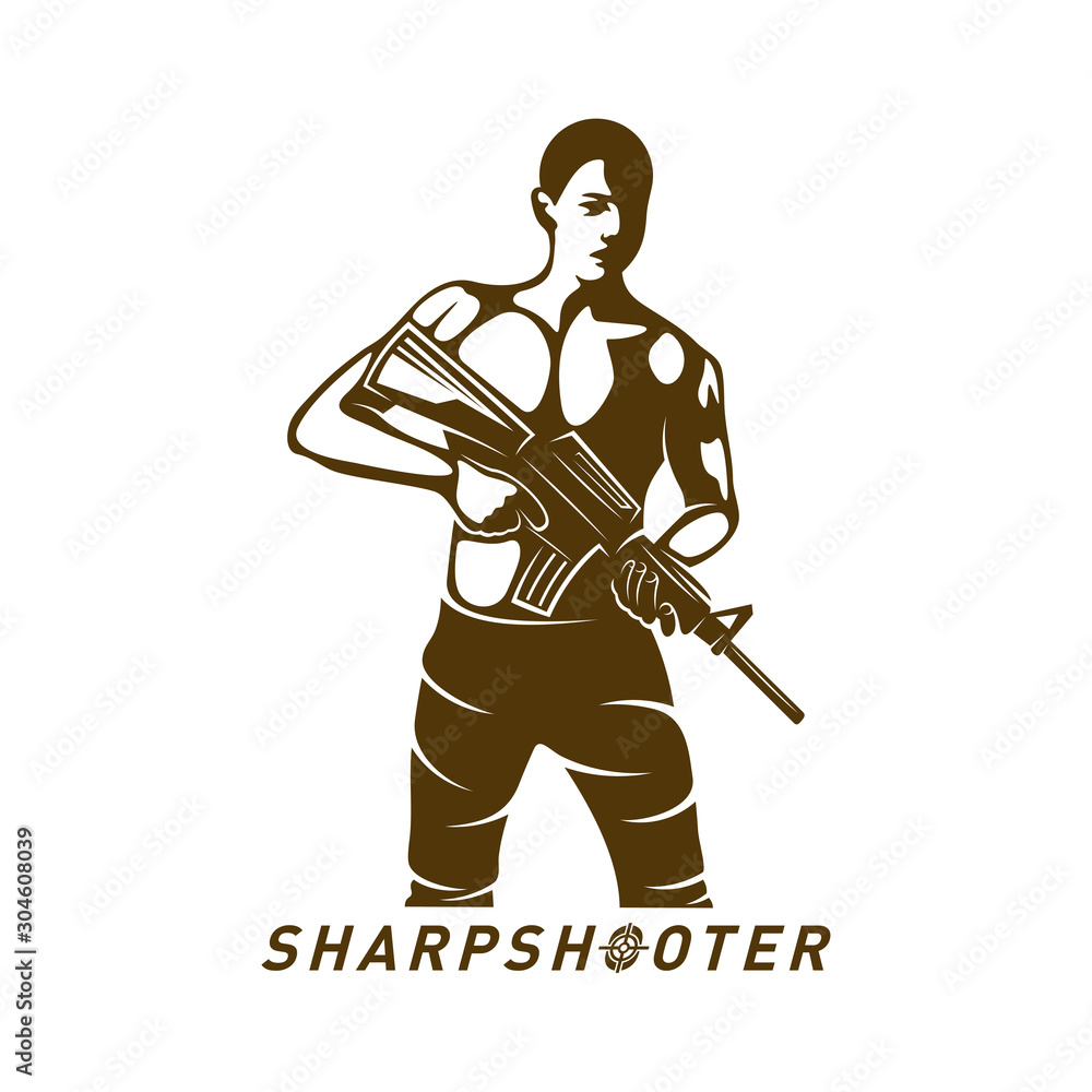 Sniper vector logo design concept style, Sharpshooter Style Concept ...