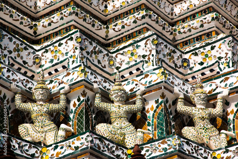 Detail of Wat Arun temple, Bangkok, Thailand Detail of Wat Arun temple, Bangkok, Thailand