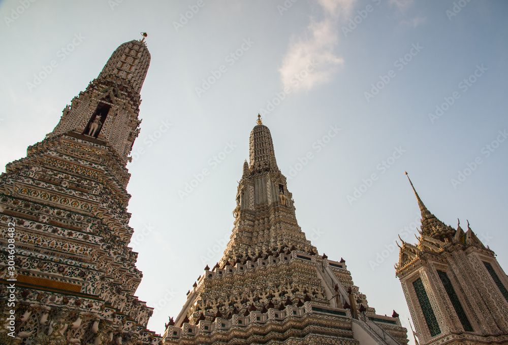 Wat arun, the famous landmark near Chao Phraya river in Bangkok, Thailand