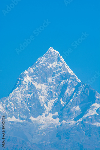 Mountain peak looks like pyramid in Annapurna Conservation Area, Nepal