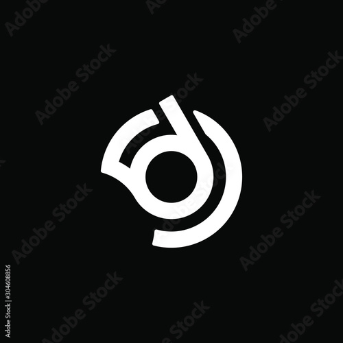 Initial letter d logo template with circle shape in flat design illustration