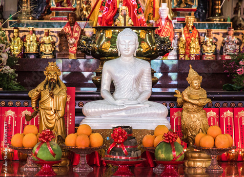 Statue inside Thean Hou Temple in Kuala Lumpur, Malaysia