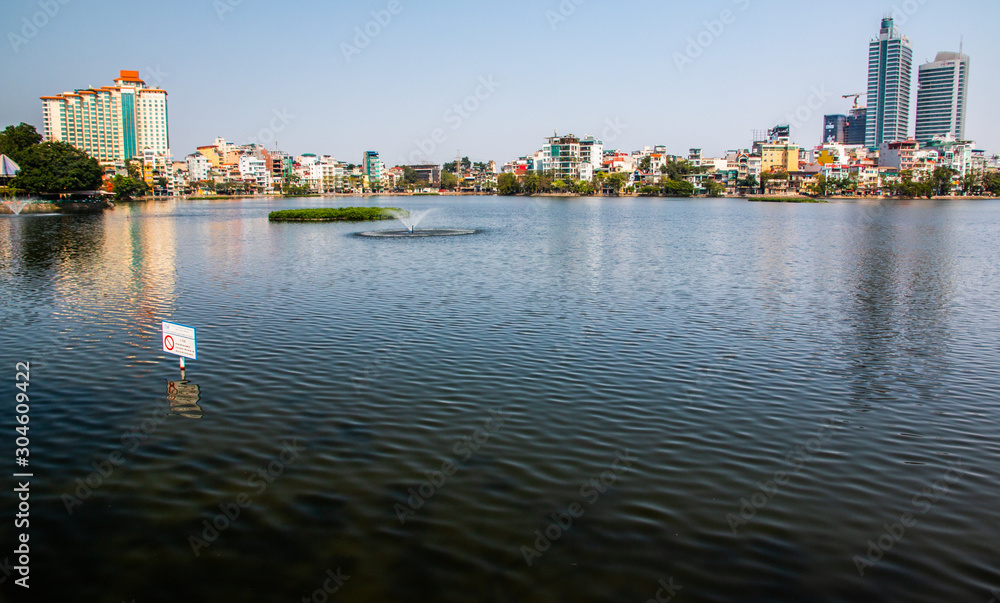West Lake view and Hanoi cityscape, Vietnam