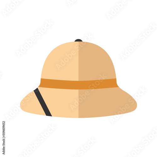 pith helmet. Flat design