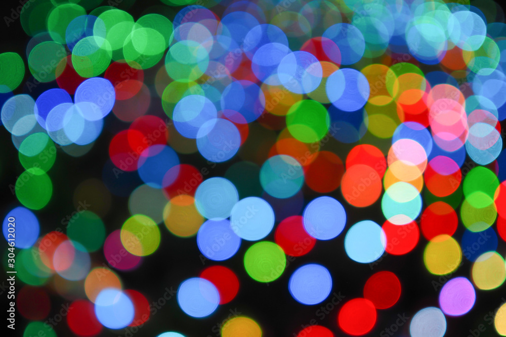 Abstract of colorful bokeh light background, darkness concept