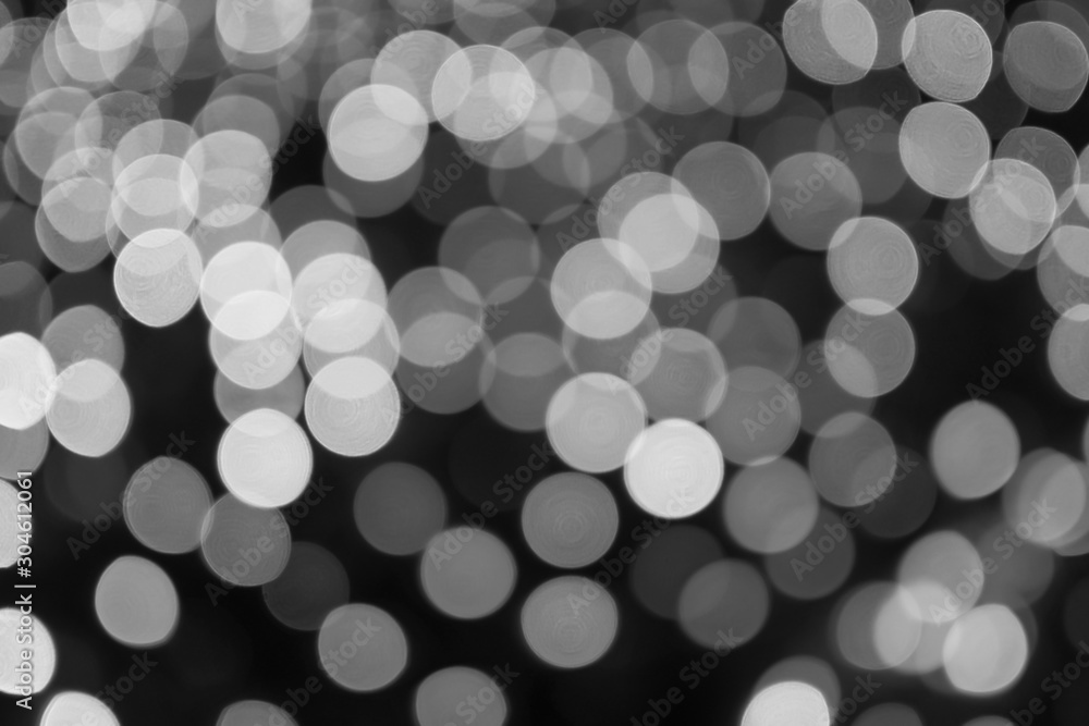 Night city street lights bokeh background, black and white Night city street lights bokeh background, black and white
