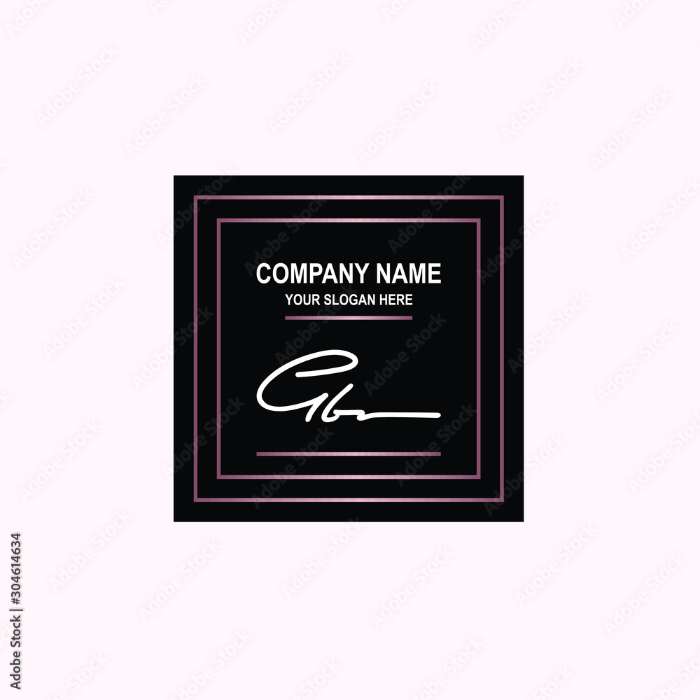 GB Initial signature logo is white, with a dark pink grid gradation line. with a black square background GB Initial signature logo is white, with a dark pink grid gradation line. with a black square background
