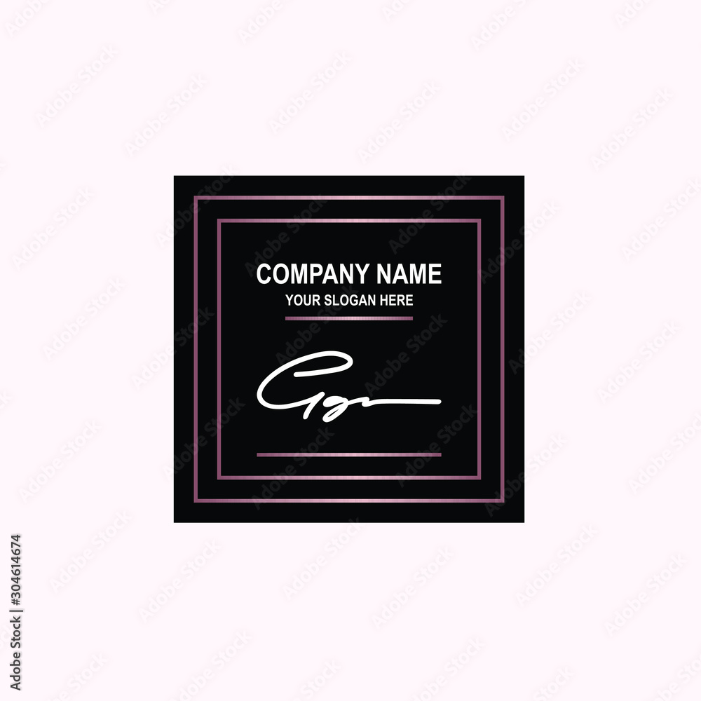 GG Initial signature logo is white, with a dark pink grid gradation line. with a black square background GG Initial signature logo is white, with a dark pink grid gradation line. with a black square background