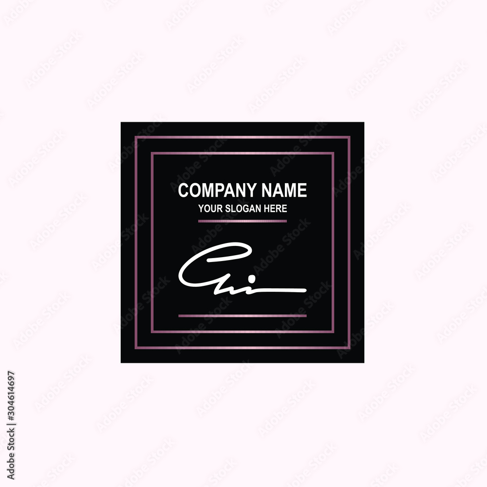 GI Initial signature logo is white, with a dark pink grid gradation line. with a black square background GI Initial signature logo is white, with a dark pink grid gradation line. with a black square background