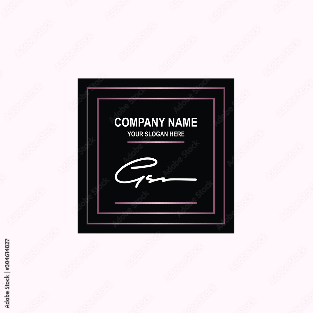 GS Initial signature logo is white, with a dark pink grid gradation line. with a black square background GS Initial signature logo is white, with a dark pink grid gradation line. with a black square background