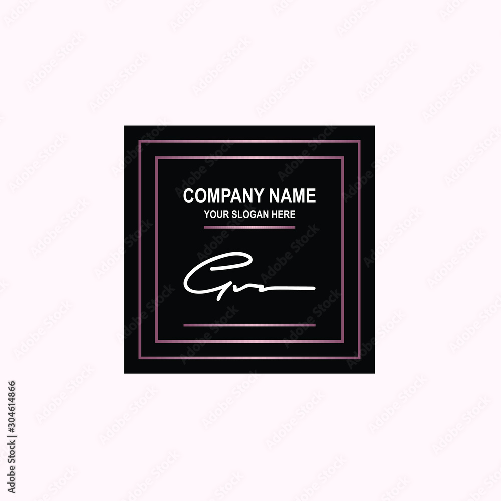 GV Initial signature logo is white, with a dark pink grid gradation line. with a black square background GV Initial signature logo is white, with a dark pink grid gradation line. with a black square background