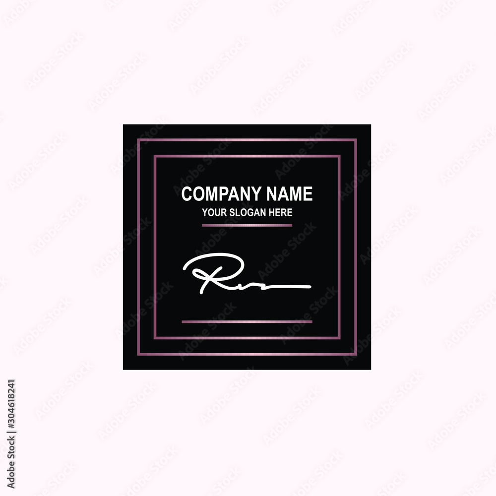 RV Initial signature logo is white, with a dark pink grid gradation line. with a black square background RV Initial signature logo is white, with a dark pink grid gradation line. with a black square background