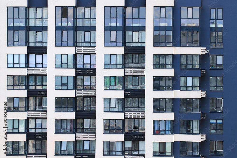 Windows of new modern apartment house