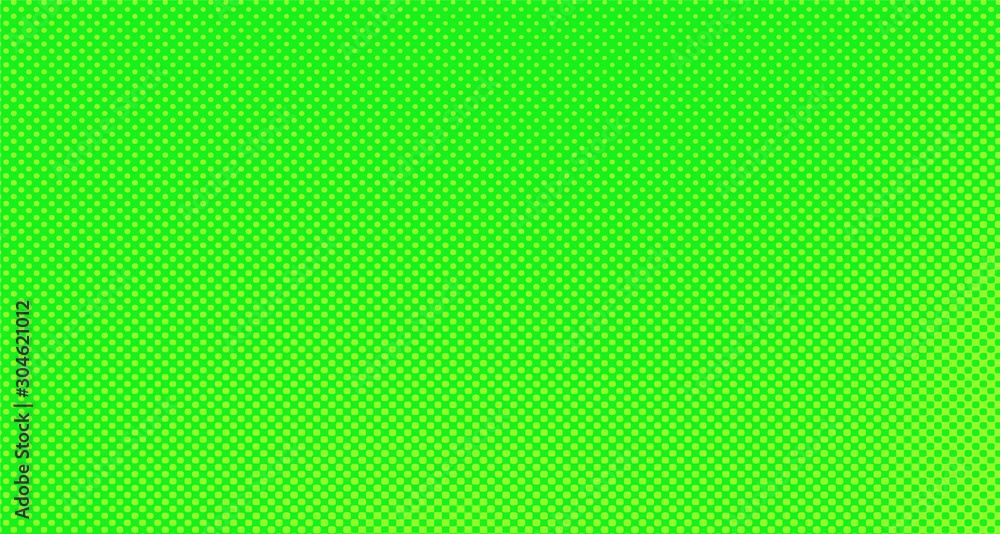 Obraz premium Green yellow pop art background abstract vector comics style blank layout template with clouds beams and isolated dots pattern. For sale banner for your designe 1960s. with copy space eps10