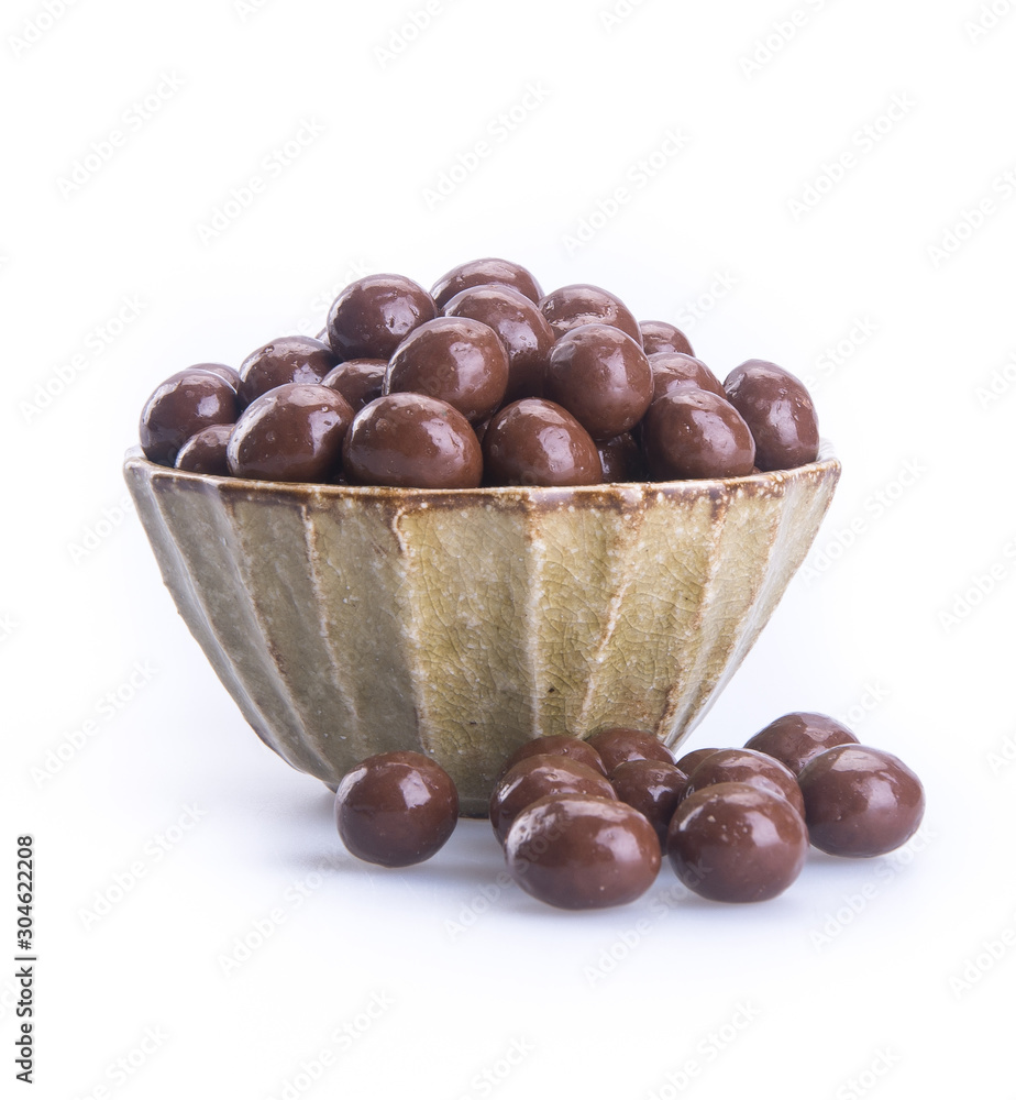 Chocolate ball or chocolate balls in bowl on background new. Chocolate ball or chocolate balls in bowl on background new.