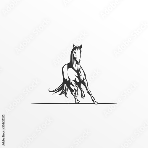 simple horse vector black and white