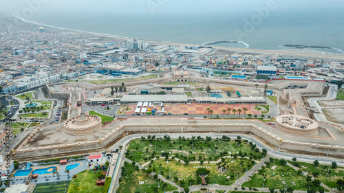 Lima, Peru - November 17, 2019: Real Felipe Fortress in the port of Callao photo