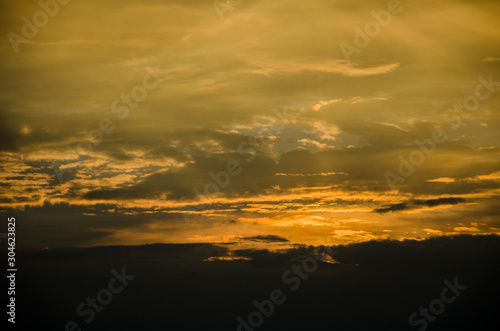 Cloudy sunset sky over the Colombian Andes