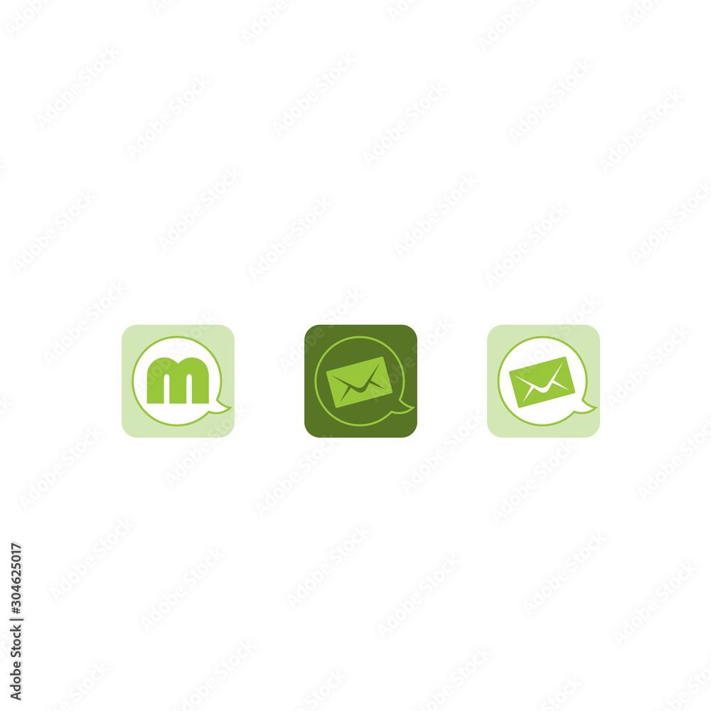 green mail icon simple design