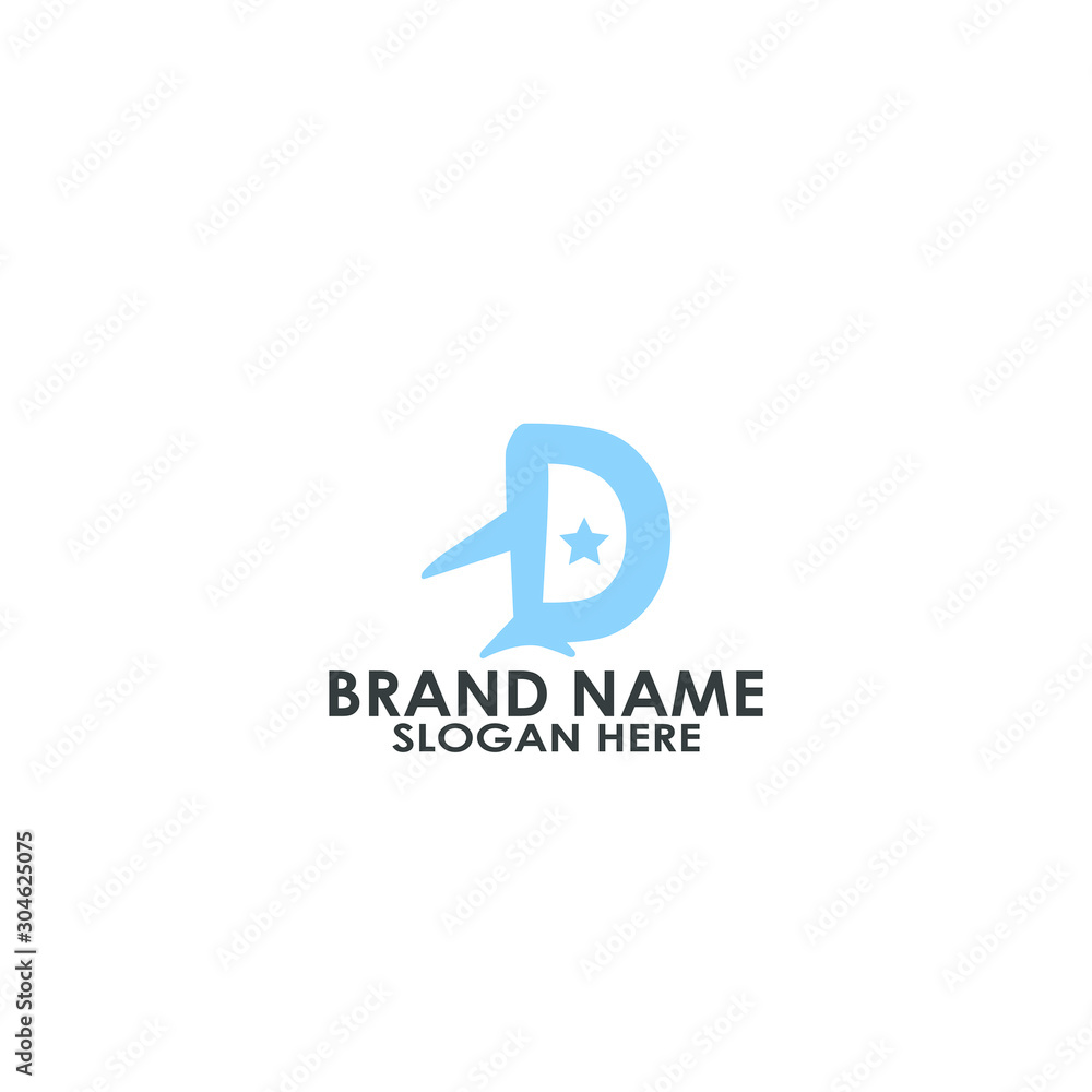 logo letter d plane vector design logo letter d plane vector design