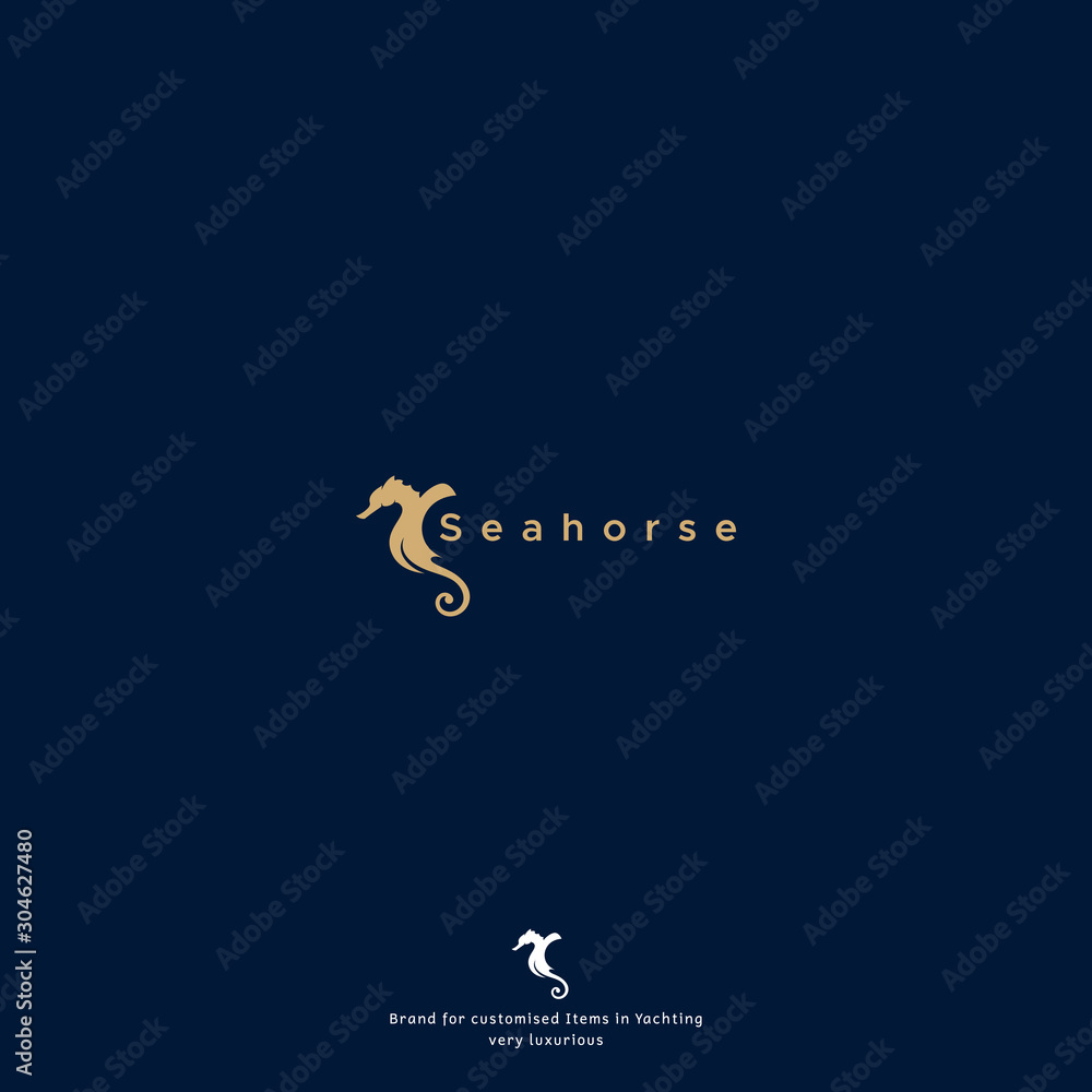 Fototapeta luxury seahorse logo for your company