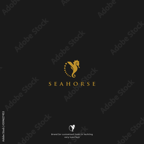 luxury seahorse logo for your company