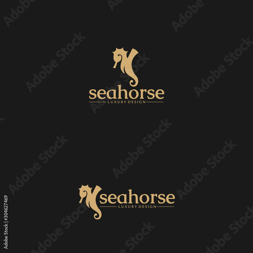 luxury seahorse logo for your company