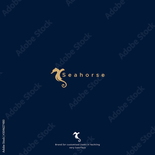 Fototapeta luxury seahorse logo for your company