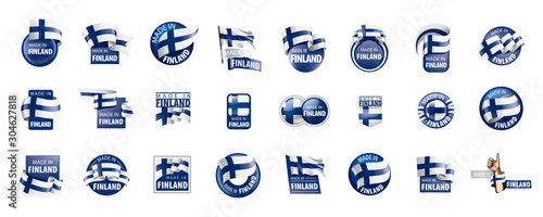 Finland flag, vector illustration on a white background