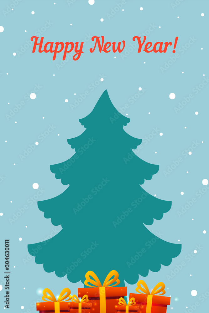 Happy New Year greeting card. Holiday background of New Year design. Vector illustration banner. Holiday greeting poster with lettering. Happy New Year greeting card. Holiday background of New Year design. Vector illustration banner. Holiday greeting poster with lettering.