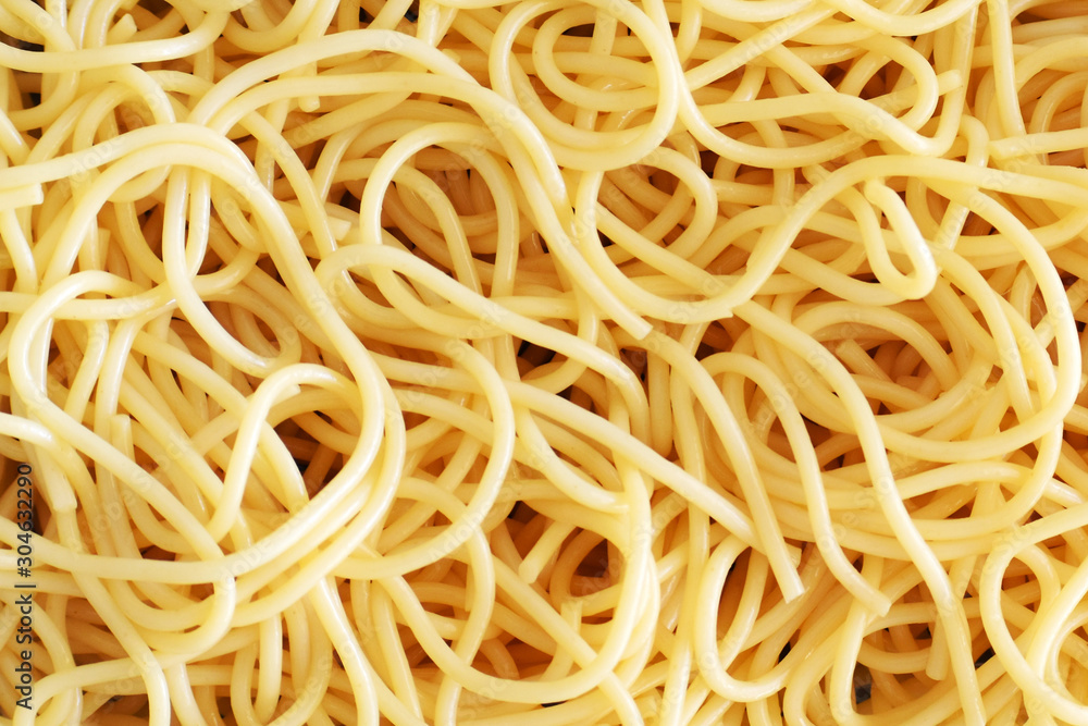 Close up texture of cooked spaghetti for background. 