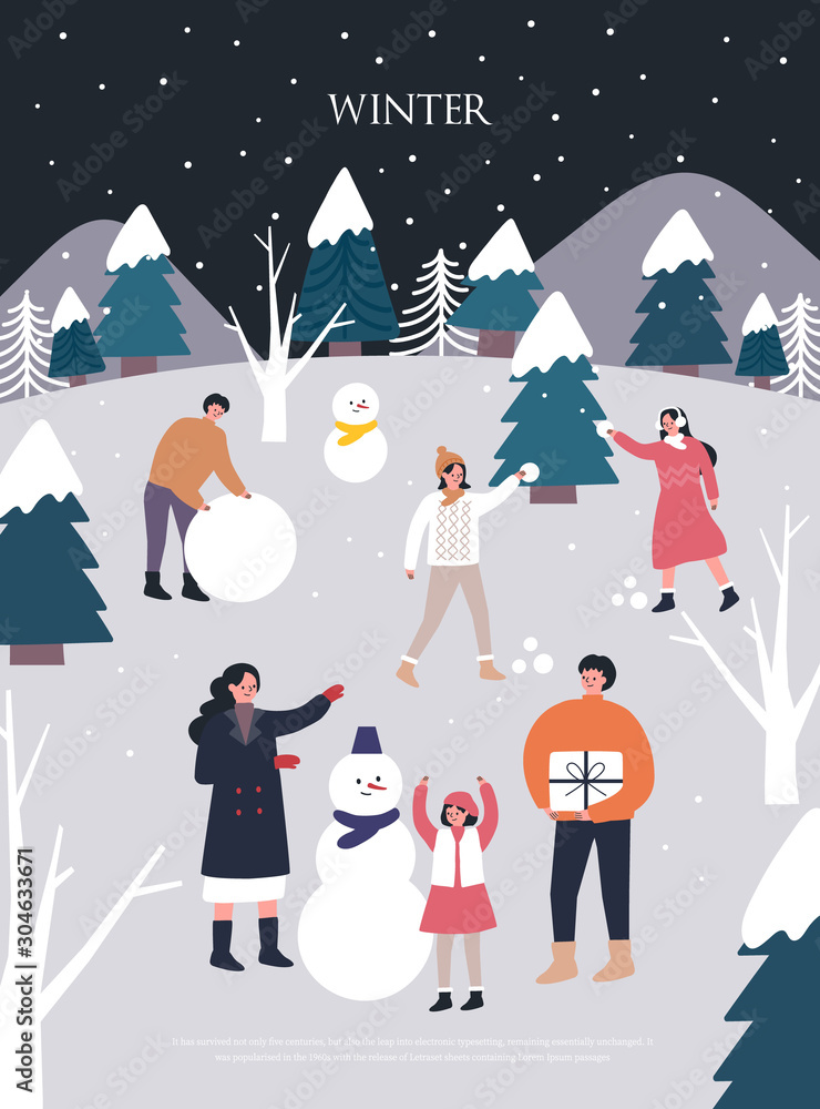 Christmas and Happy New Year Winter illustrations. Christmas and Happy New Year Winter illustrations.