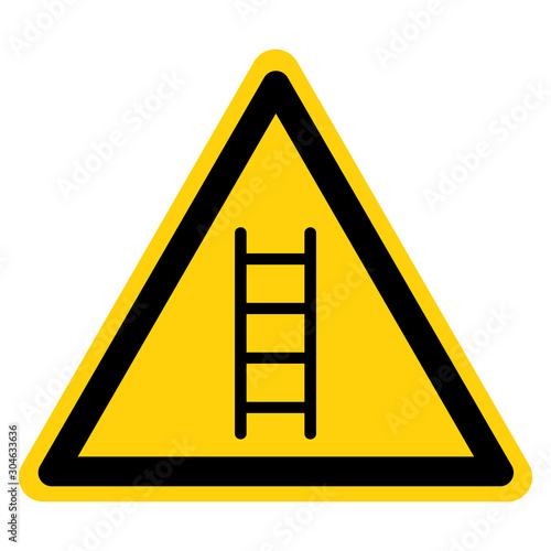 Warning Do not use ladders Symbol Sign ,Vector Illustration, Isolate On White Background Label. EPS10