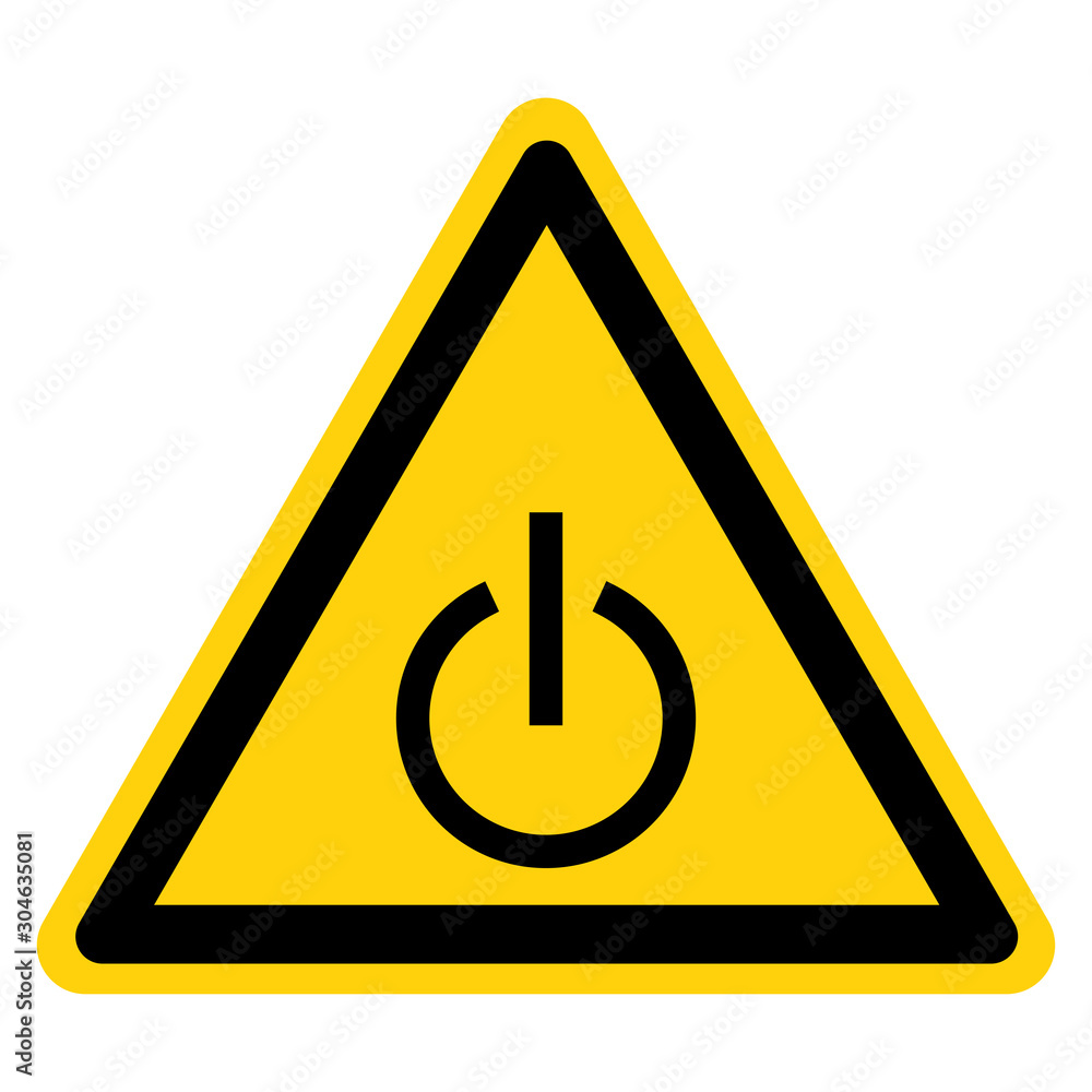 Warning Stand-By Symbol Sign, Vector Illustration, Isolate On White Background Label. EPS10 Warning Stand-By Symbol Sign, Vector Illustration, Isolate On White Background Label. EPS10