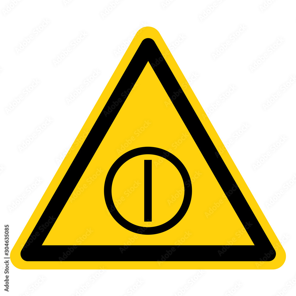 Warning On Off Push-Button Symbol Sign, Vector Illustration, Isolate On White Background Label. EPS10 Warning On Off Push-Button Symbol Sign, Vector Illustration, Isolate On White Background Label. EPS10
