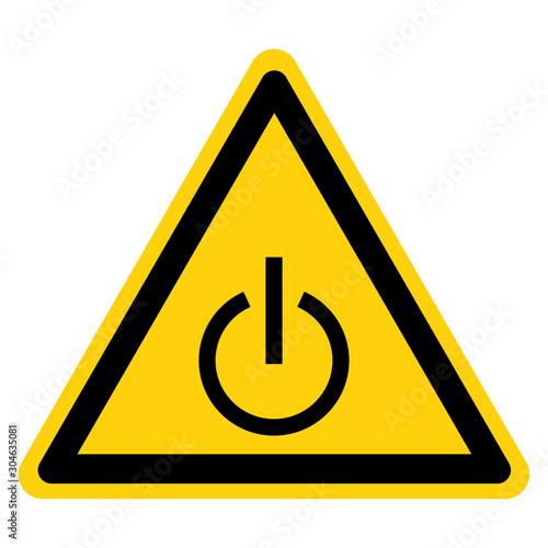 Warning Stand-By Symbol Sign, Vector Illustration, Isolate On White Background Label. EPS10