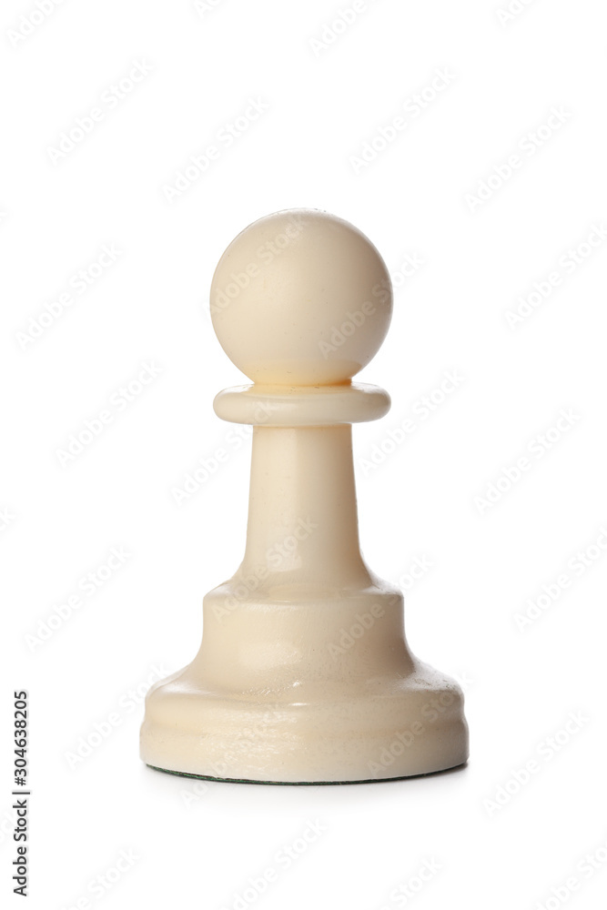 White chess piece isolated on white background White chess piece isolated on white background