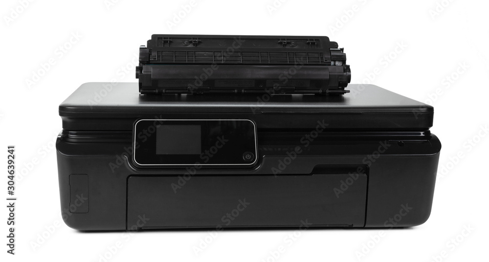 Laser home printer isolated on white background Laser home printer isolated on white background
