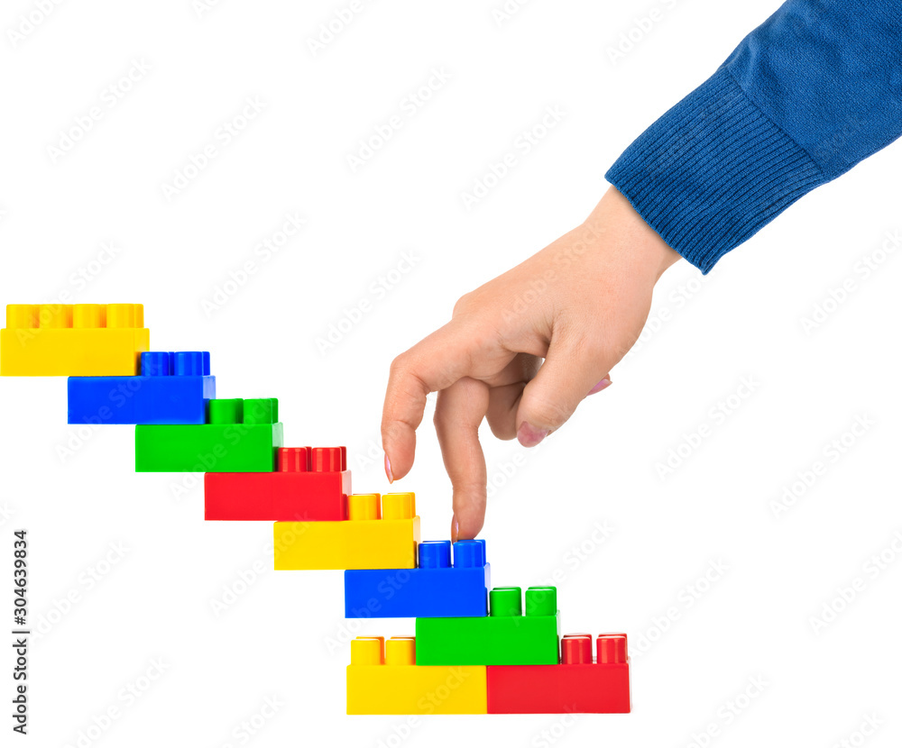 Hand and toy stairs Hand and toy stairs