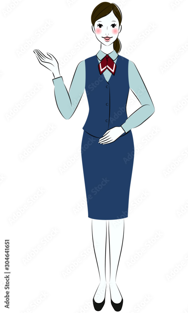 案内する受付女性