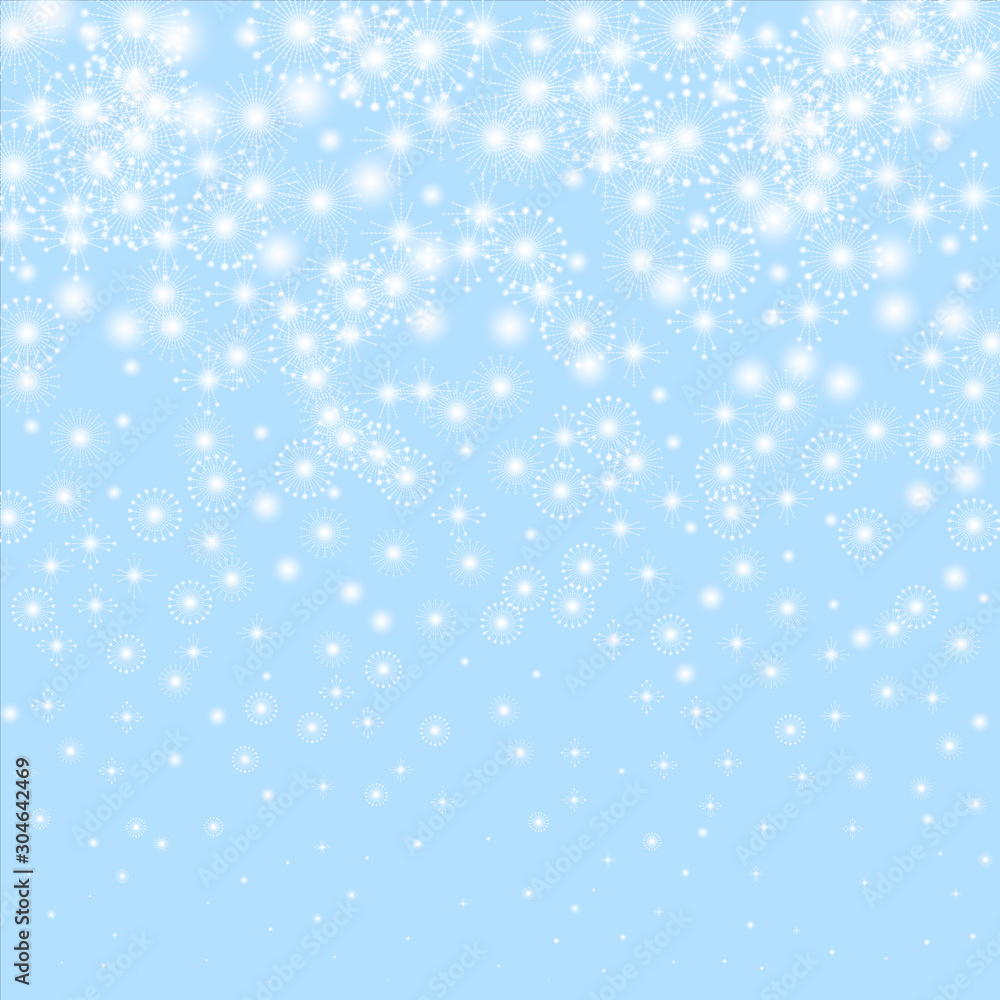 Snowflakes background. Attractive winter silver snowflake overlay template.