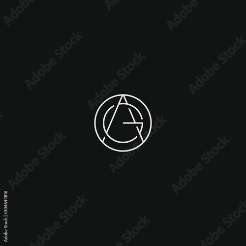 AG GA monogram logo initial letter design photo
