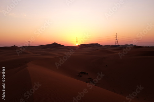 Beautiful desert sunrise near Riyadh in Saudi Arabia. New Day, New Beginnings
