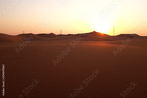 Beautiful desert sunrise in Saudi Arabia. Tourism
