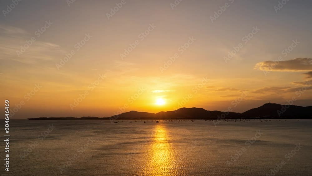 Time lapse video phuket view point amazing Scene of Colorful sunset with Moving clouds background in nature and travel concept. Time lapse video phuket view point amazing Scene of Colorful sunset with Moving clouds background in nature and travel concept.