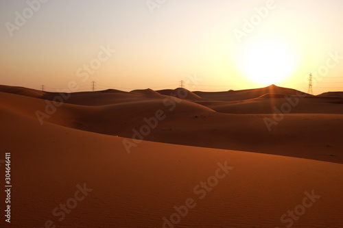 Beautiful desert sunrise in Saudi Arabia. Travel and Tourism